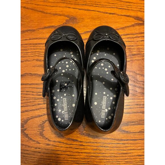 Mini Melissa Sweet Love Cap Toe Mary Jane Shoes Black Size 10 - Picture 2 of 7